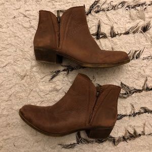 Luck Brand Brown Leather Booties
